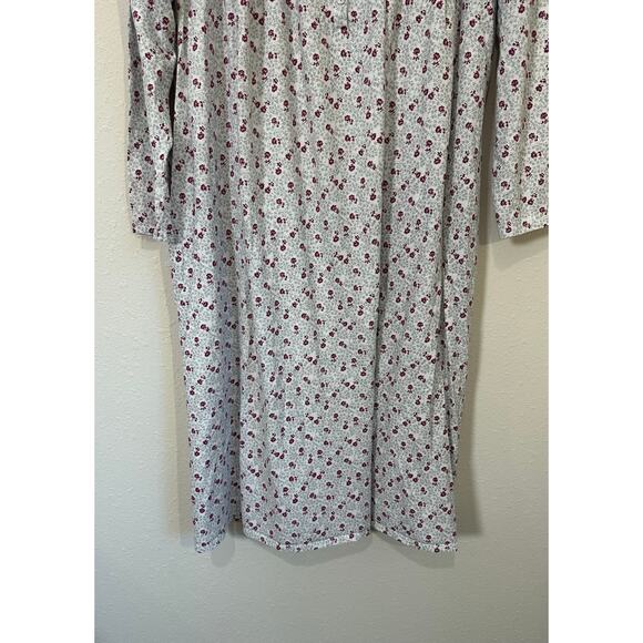 Eileen West 100% Cotton Flannel Nightgown long sleeve ditsy floral pattern XL - Picture 4 of 8